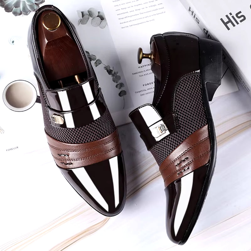 Men Dress Shoes Men Oxfords Fashion Business Dress Men Shoes 2020 New Classic Leather Men'S Suits Shoes Man Shoes 2023